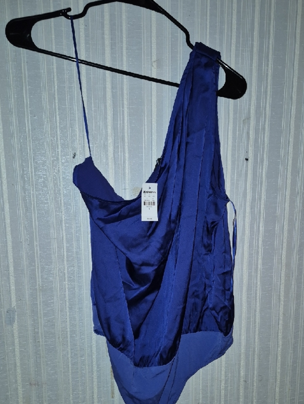 Express One-Shoulder Royal Blue Bodysuit